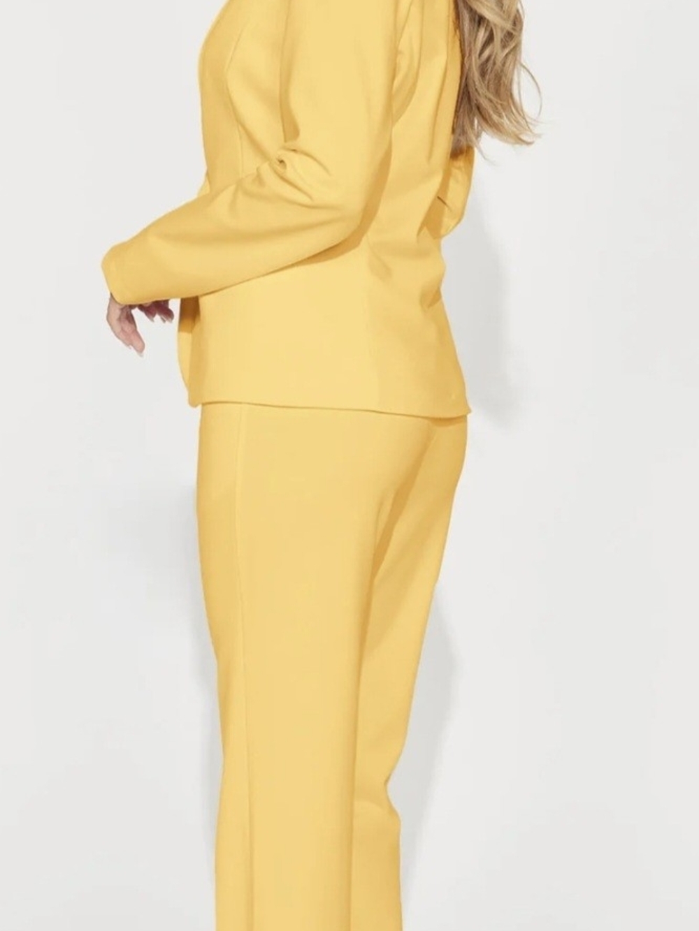 Yellow Women's Tailored Two Piece Suit - Elegant Office Staple